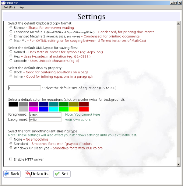 Settings Screen